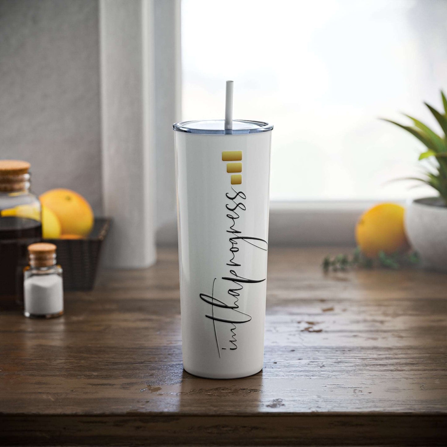Skinny Steel Tumbler with Straw | Imthaprogress