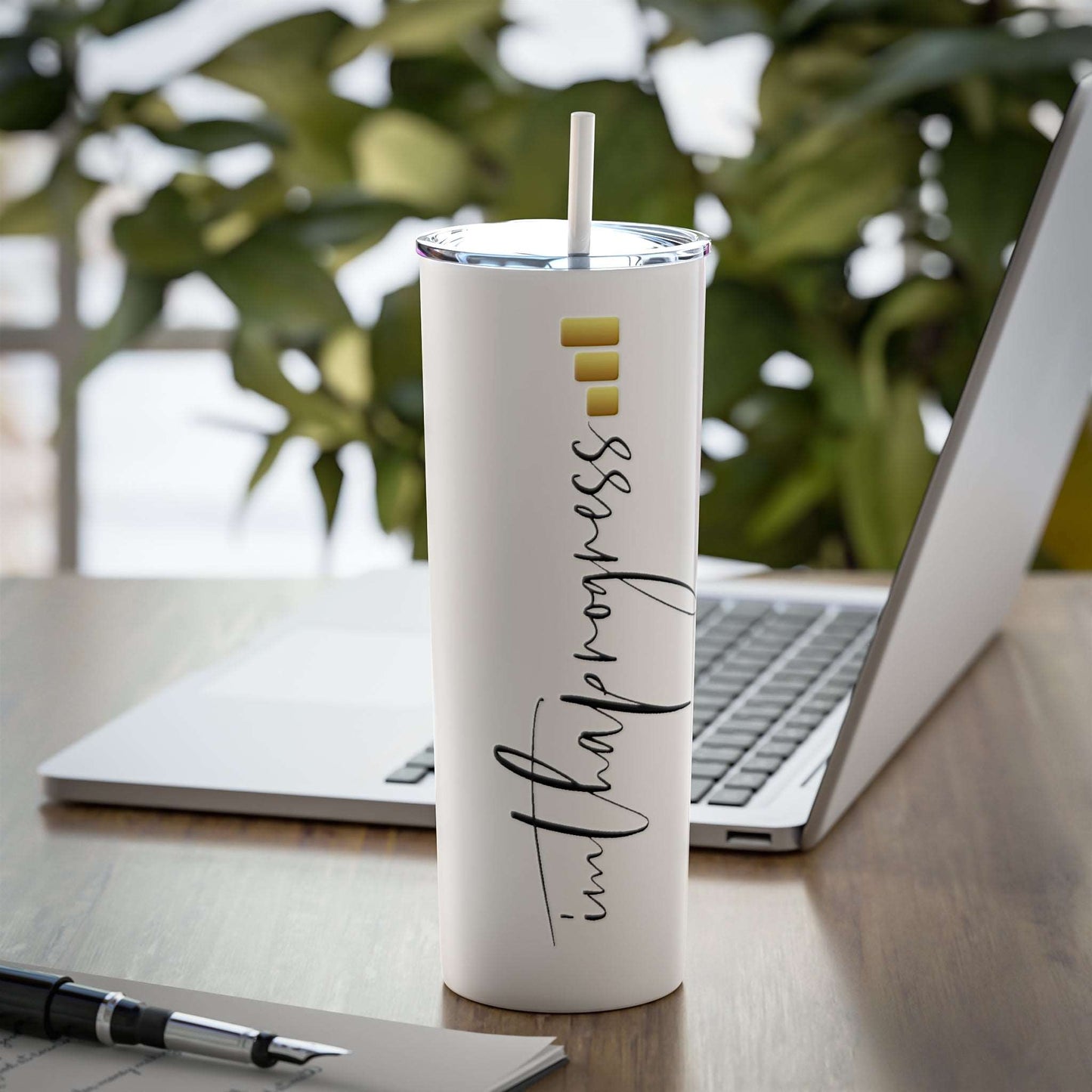 Skinny Steel Tumbler with Straw | Imthaprogress