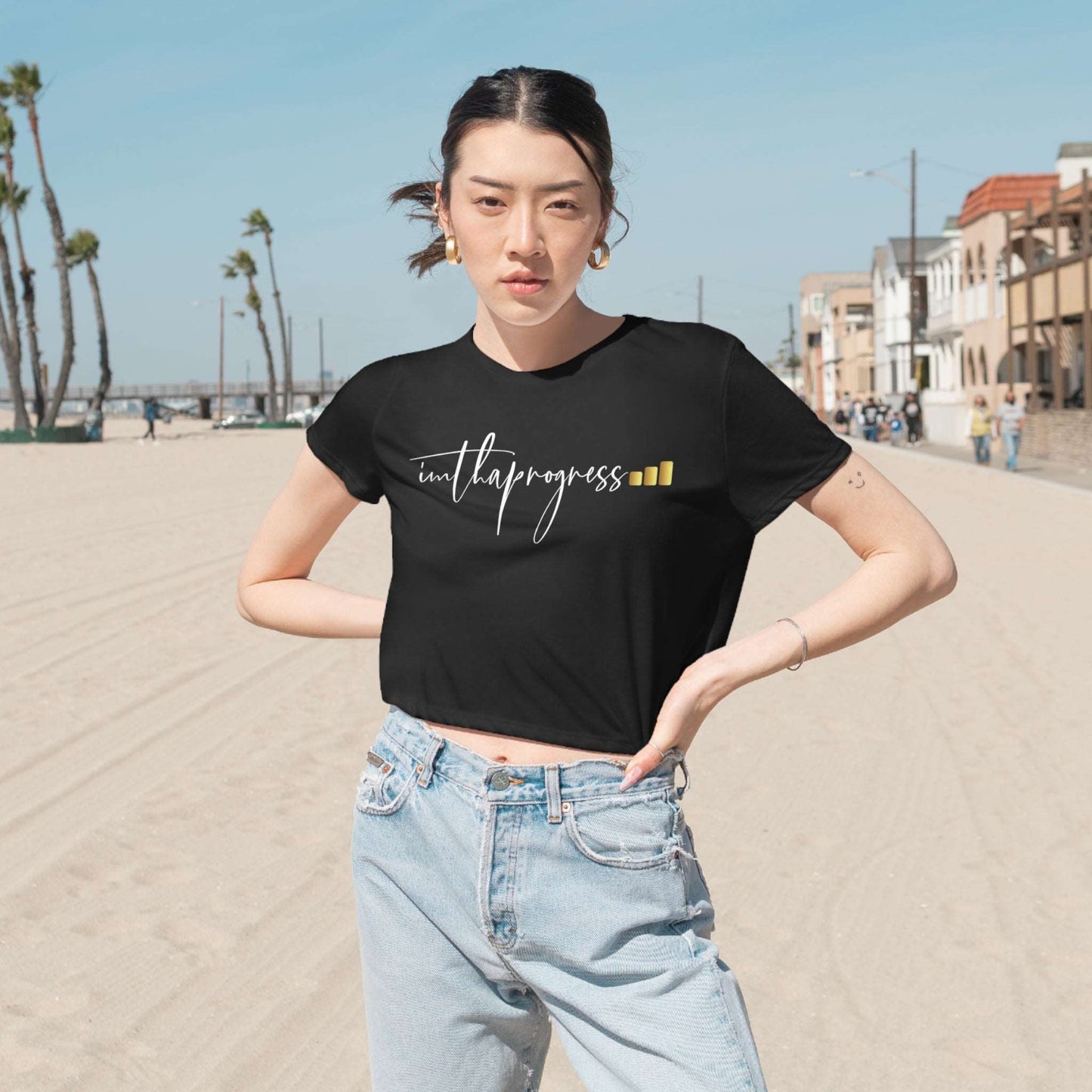 Imthaprogress | Women's Flowy Cropped Tee