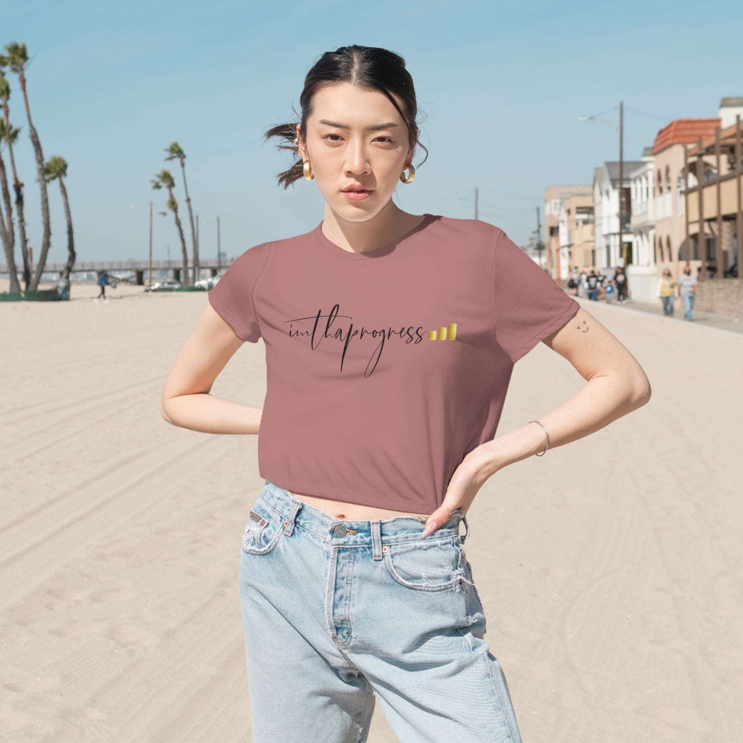 Imthaprogress | Women's Flowy Cropped Tee